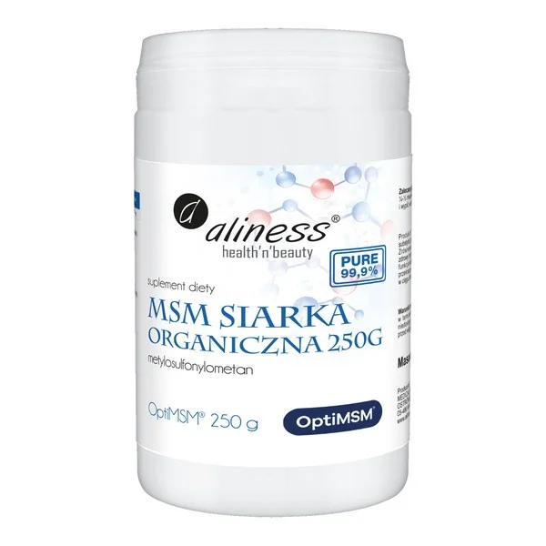 MSM Siarka Organiczna 1000-2000 mg 250 g [Aliness] - Aliness Health'N'Beauty