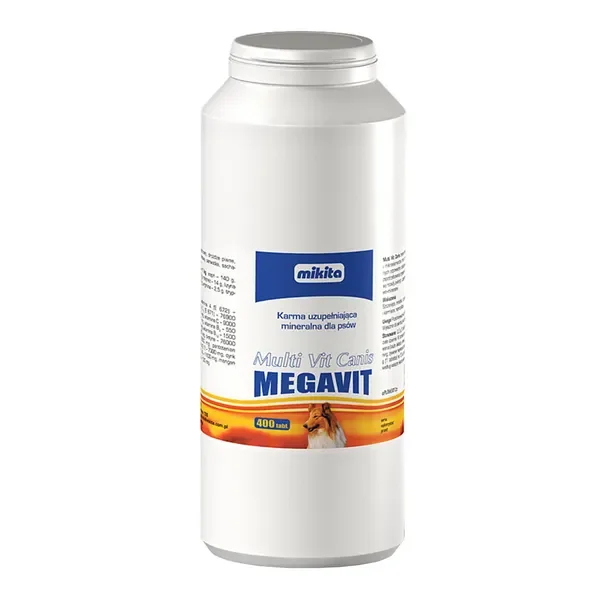 Multi Vit Canis megavit karma uzupełniająca mineralna dla psów 400 tabletek [Mikita] - Mikita