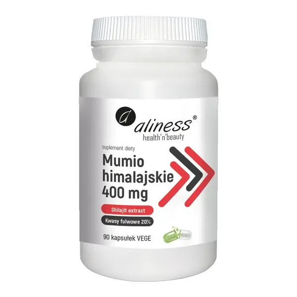 Mumio himalajskie (Shilajit extract) 400 mg 90 kapsułek [Aliness] - Aliness Health'N'Beauty