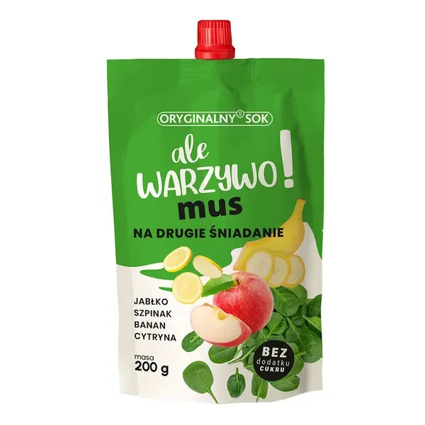 Mus na drugie śniadanie jabłko szpinak banan cytryna 200g [Oryginalny Sok] - Oryginalny Sok