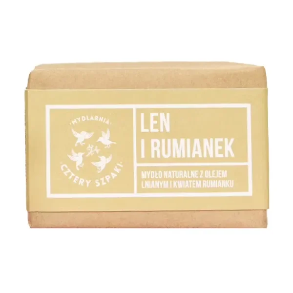Mydło naturalne Len i Rumianek 110g [Cztery Szpaki] - Cztery Szpaki