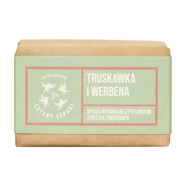 Mydło naturalne peelingujące Truskawka i Werbena 110g [Cztery Szpaki] - Cztery Szpaki