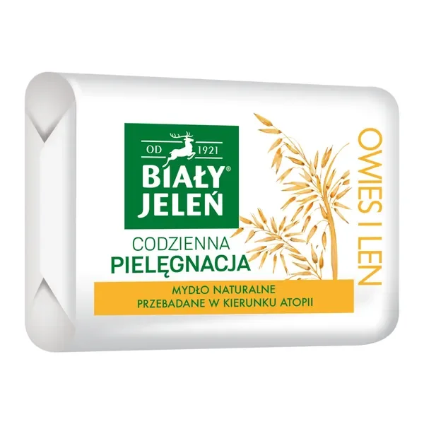 Mydło z owsem i lnem 100g [Biały Jeleń] - Biały Jeleń