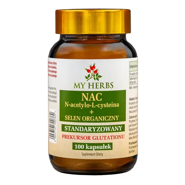 NAC N-acetylo-L-cysteina 600mg + Selen 50µg 100 kapsułek [My Herbs] - My Herbs
