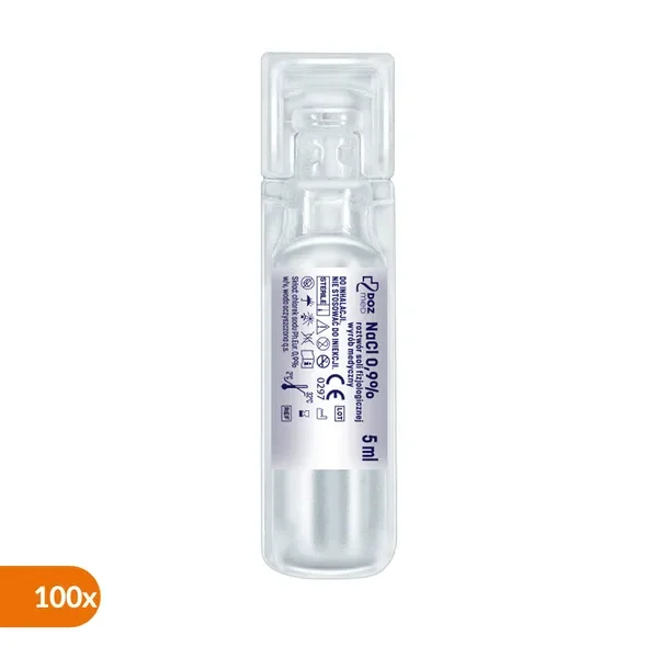 NaCl 0.9% roztwór soli fizjologicznej 5ml x 100 ampułek [DOZ Med] - DOZ Med