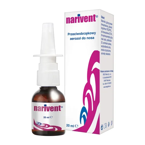 Narivent aerozol do nosa przeciwobrzękowy i przeciwzapalny 20 ml - Narivent