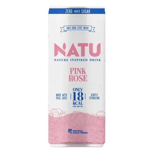 NATU Pink Rose napój musujący o smaku różanym 250ml - NATU