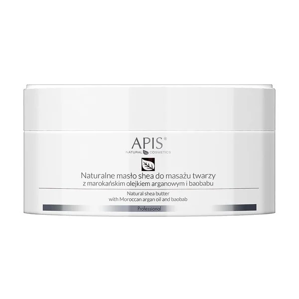 Naturalne masło shea do masażu twarzy z marokańskim olejkiem arganowym i baobabu 100g [Apis] - Apis