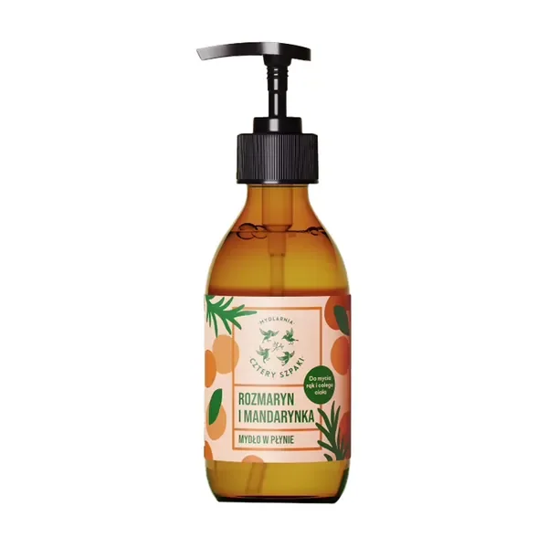 Naturalne mydło w płynie Rozmaryn i Mandarynka 300ml [Cztery Szpaki] - Cztery Szpaki