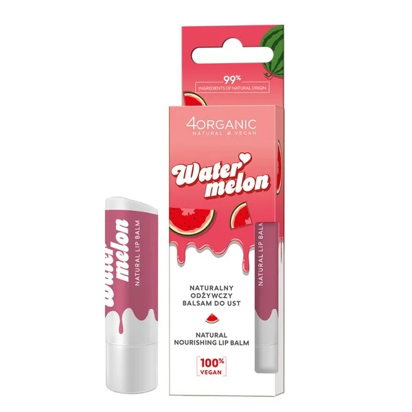 Naturalny odżywczy balsam do ust Watermelon 5g [4Organic] - 4Organic