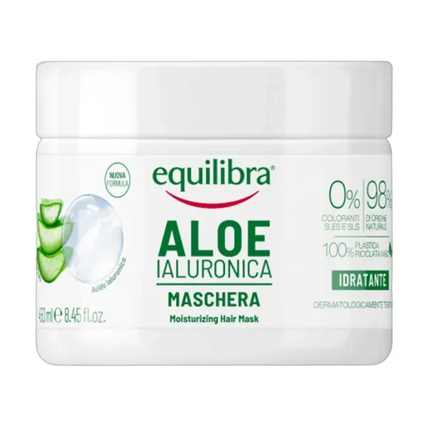 Nawilżająca maska do włosów z aloesem i kwasem hialuronowym 450ml [Equilibra] - Equilibra