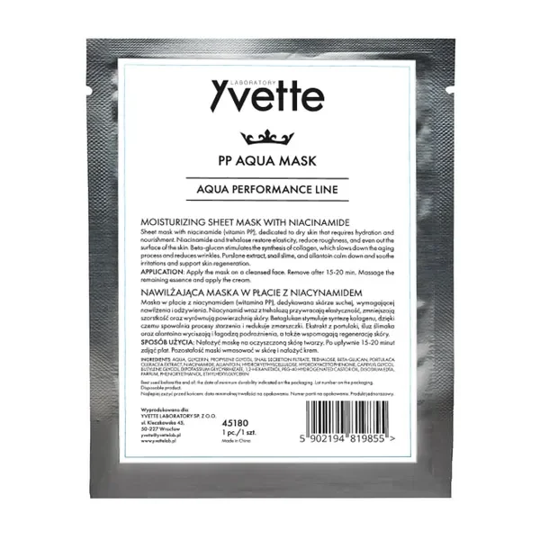 Nawilżająca maska w płacie z niacynamidem 1 szt. [Yvette] - Yvette