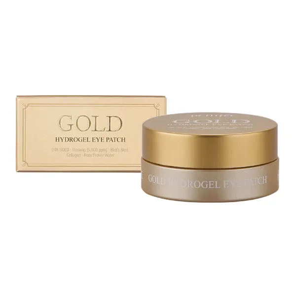 Nawilżająco-rozświetlające hydrożelowe płatki pod oczy ze złotem 60 szt. [Petitfee] - Petitfee