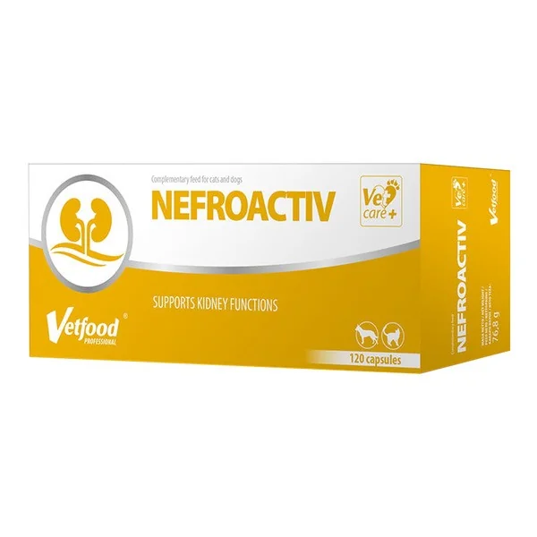 Nefroactiv preparat wspierający funkcjonowanie nerek dla kotów 120 kapsułek [Vetfood] - Vetfood