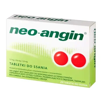 Neo-Angin 1,2 mg+0,6 mg+5,9 mg 24 tabletki [DIVAPHARMA] - DIVAPHARMA