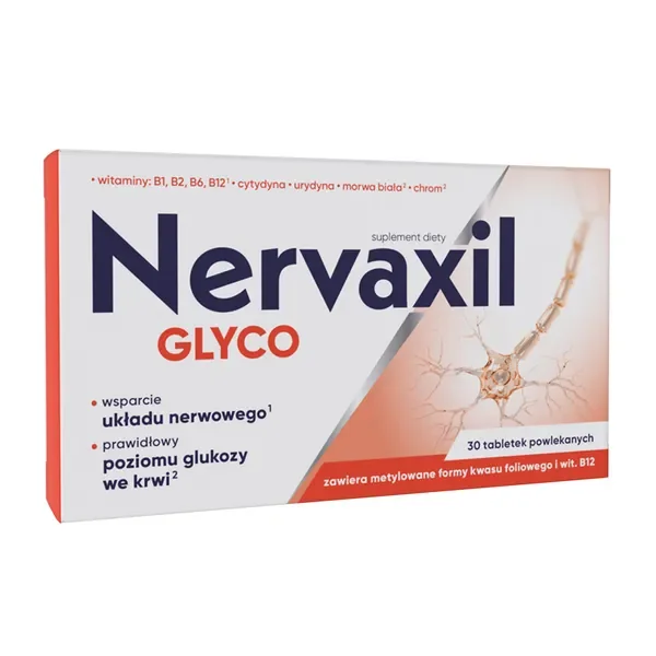 Nervaxil Glyco Witaminy B + Chrom + Morwa Biała 30 tabletek [Nervaxil] - Nervaxil