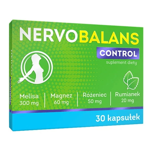 Nervobalans Control Magnez + Witaminy B + Melisa 30 kapsułek [Alg Pharma] - Alg Pharma