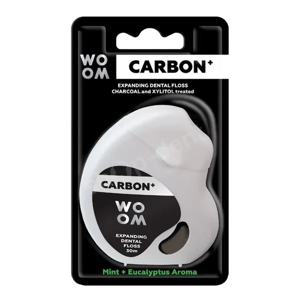 Nić dentystyczna z węglem aktywnym 30m [WOOM] - WOOM