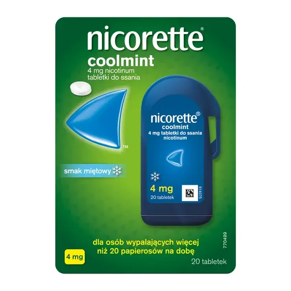 Nikotyna 4 mg 20 tabletek [Nicorette] - Nicorette