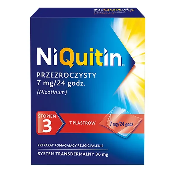 Nikotyna 7 mg/24h plastry 7 szt. [Niquitin] - Niquitin