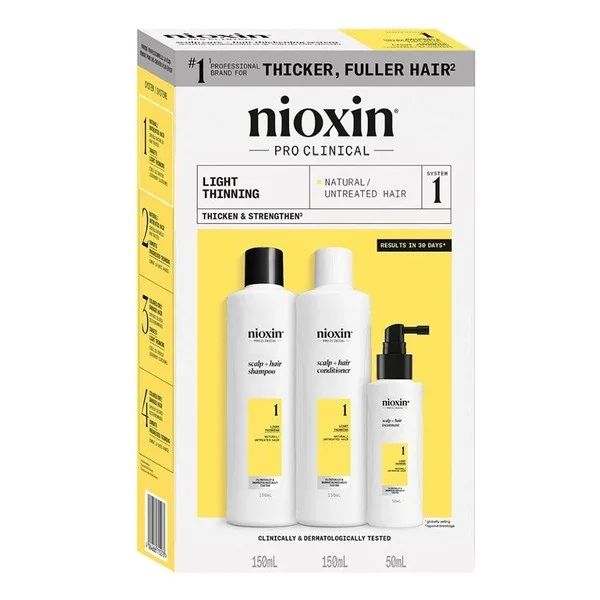 Nioxin System 1 zestaw zmacniający włosy naturalne, lekko przerzedzone [Nioxin] - Nioxin