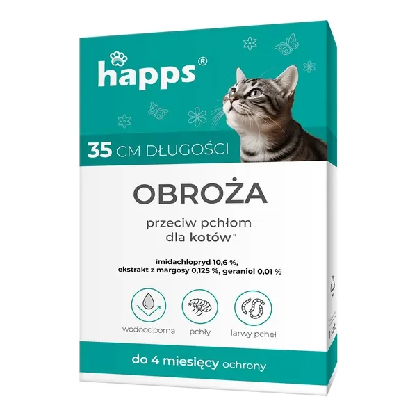 Obroża przeciw pchłom dla kotów 35 cm [Happs] - Happs