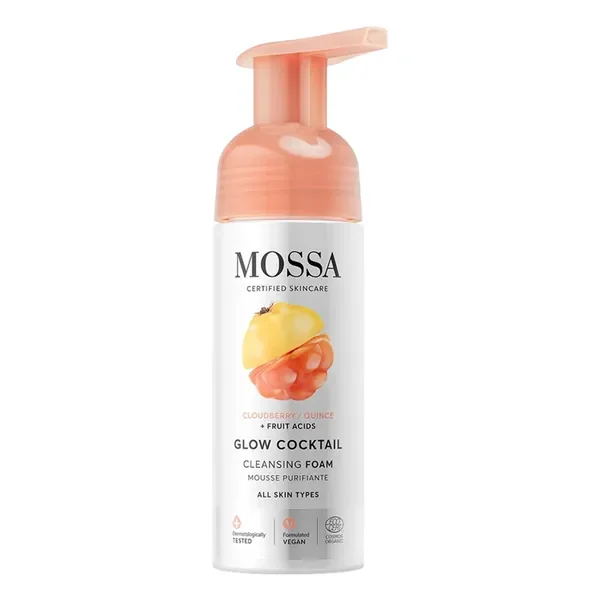 Oczyszczająca pianka rozświetlająca z pigwą i maliną moroszką 150 ml [Mossa] - Mossa