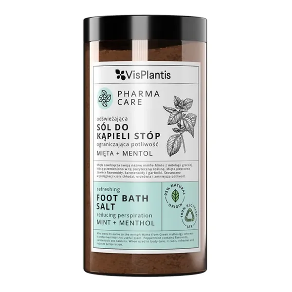 Odświeżająca sól do kąpieli stóp mięta + mentol 560g [Pharma Care] - Pharma Care
