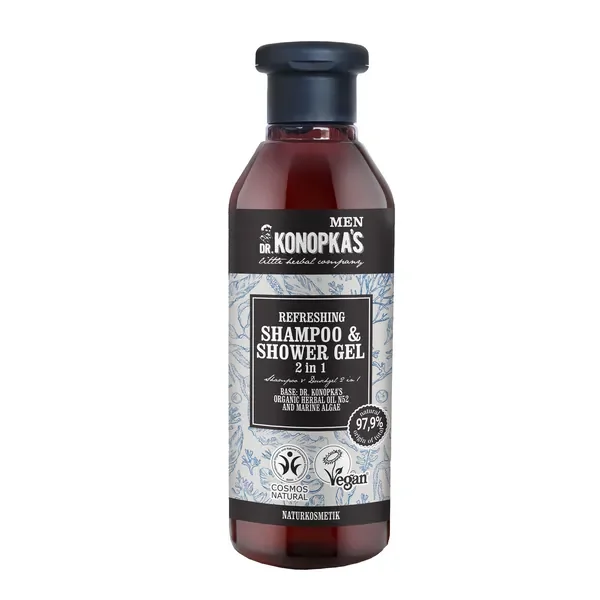 Odświeżający szampon i żel pod prysznic 2w1 280ml [Dr. Konopka's Men] - Dr. Konopka's