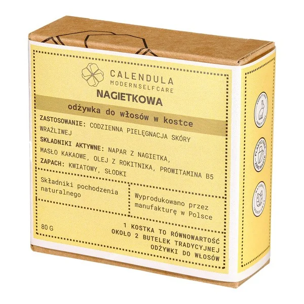 Odżywka do włosów w kostce Nagietkowa 60g [Calendula Modern Self Care] - Calendula Modern Self Care