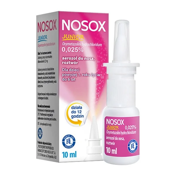 Oksymetazolina 0,025% 10 ml [Nosox Junior] - Nosox