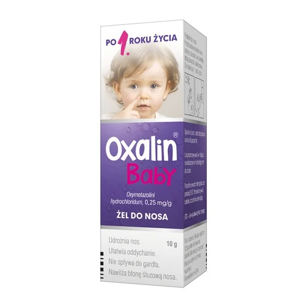 Oksymetazolina 0,25 mg/g żel do nosa 10 g [Oxalin Baby] - Oxalin