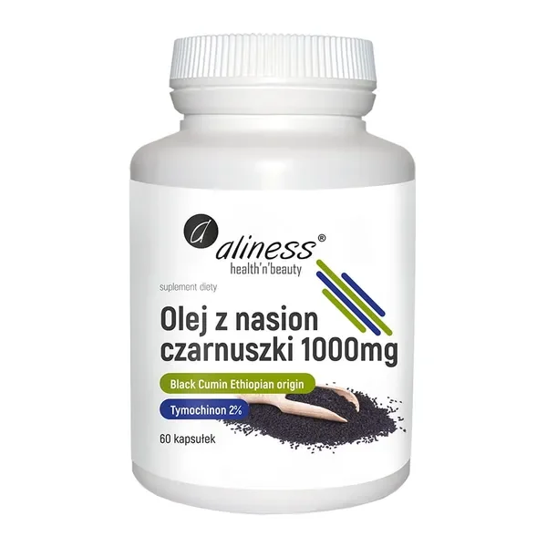 Olej z nasion czarnuszki 1000 mg 60 kapsułek [Aliness] - Aliness Health'N'Beauty