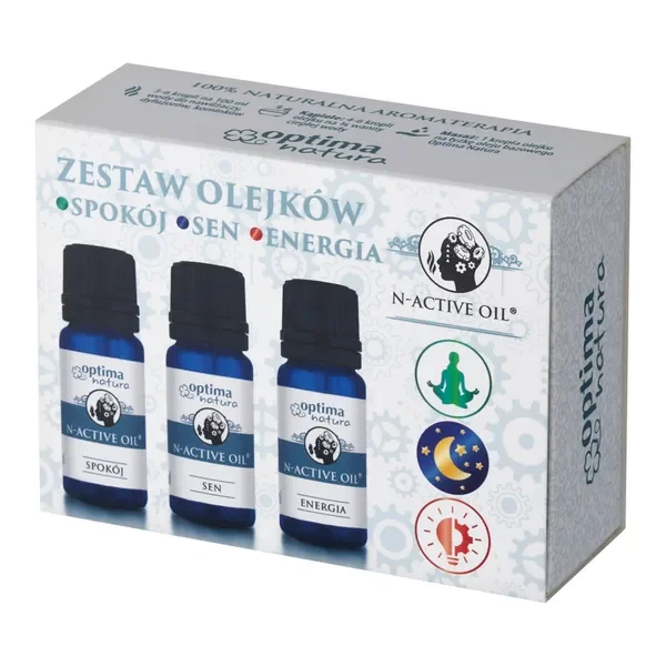 Olejki eteryczne zestaw Spokój & Sen & Energia 3x10ml [Optima Natura] - Optima Natura