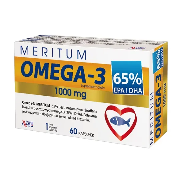 Omega-3 1000 mg 60 kapsułek [Avec] - Avec