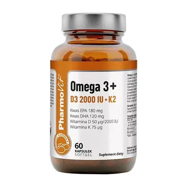 Omega 3 + D3 2000 IU + K2 60 kapsułek [Pharmovit] - Pharmovit