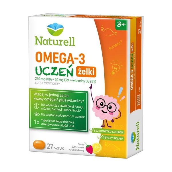 Omega-3 DHA 250mg EPA 50mg 27 żelek [Naturell] - Naturell