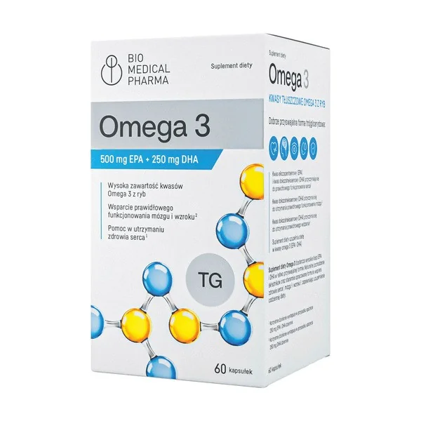 Omega-3 EPA 500mg DHA 250mg 60 kapsułek [Bio Medical Pharma] - Bio Medical Pharma