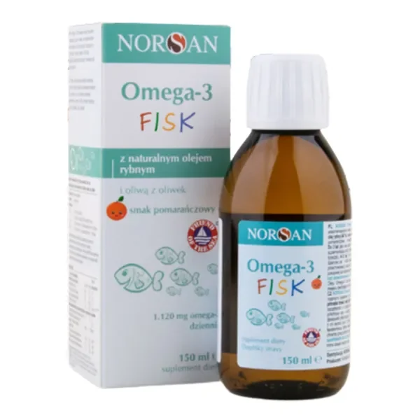 Omega-3 Fisk olej rybny z dorsza 150ml [Norsan] - Norsan