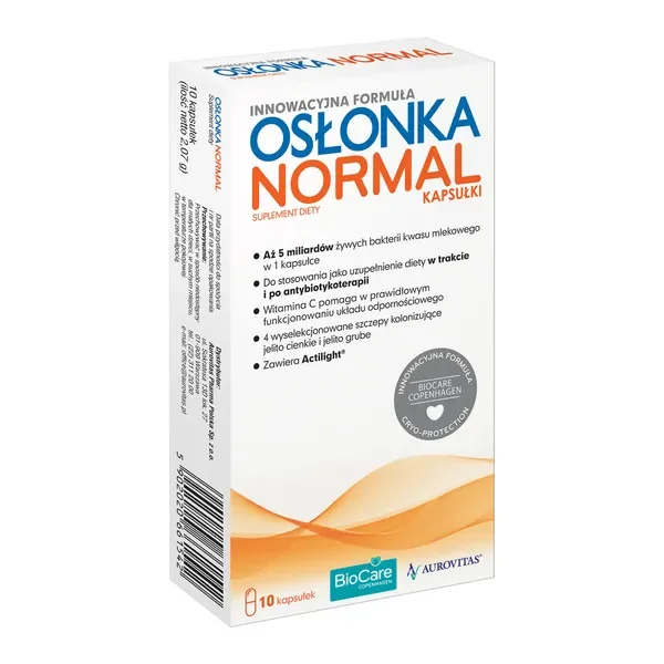 Osłonka Normal probiotyk 5 mld bakterii 10 kapsułek [Aurovitas] - Aurovitas