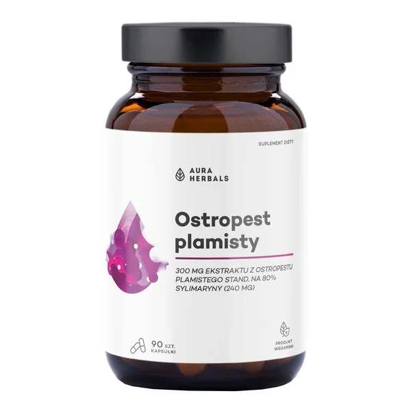 Ostropest plamisty 300 mg 90 kapsułek [Aura Herbals] - Aura Herbals