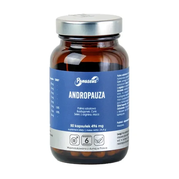 Palma sabałowa + Buzdyganek + Cynk + Selen 50 kapsułek [Panaseus] - Panaseus