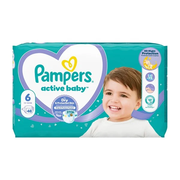 Pampers Active Baby rozmiar 6 pieluszki 48 szt. - Pampers