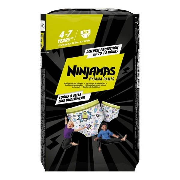 Pampers Ninjamas pieluchomajtki dla chłopca rozmiar 7 (4-7 lat) 10 szt. - Pampers