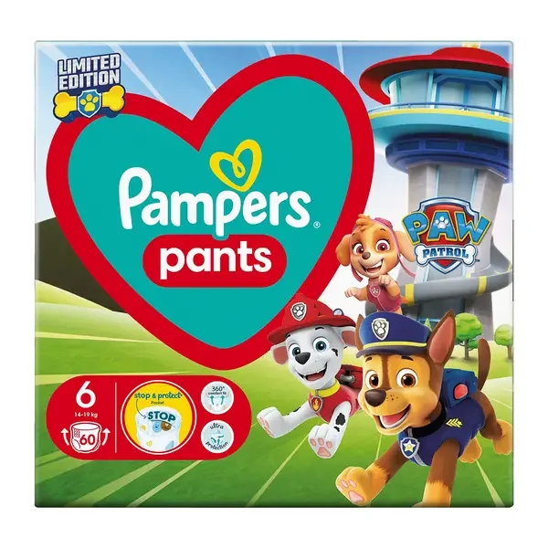 Pampers Pants 6 (14-19 kg) Paw Patrol pieluchomajtki 60 szt. - Pampers