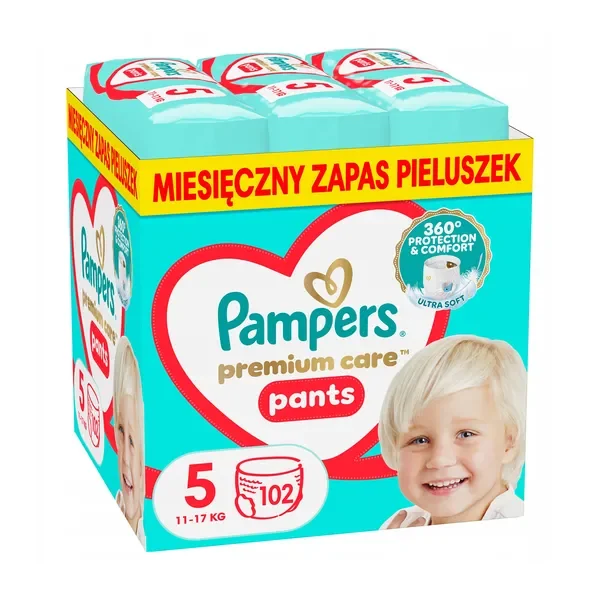 Pampers Premium Care Pants 5 (11-17 kg) pieluchomajtki 102 szt. - Pampers