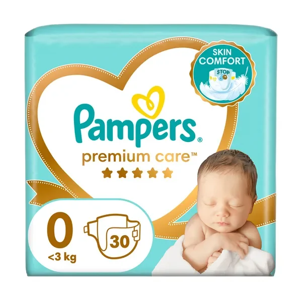 Pampers Premium Care pieluszki rozmiar 0 (poniżej 3kg) 30 szt. - Pampers