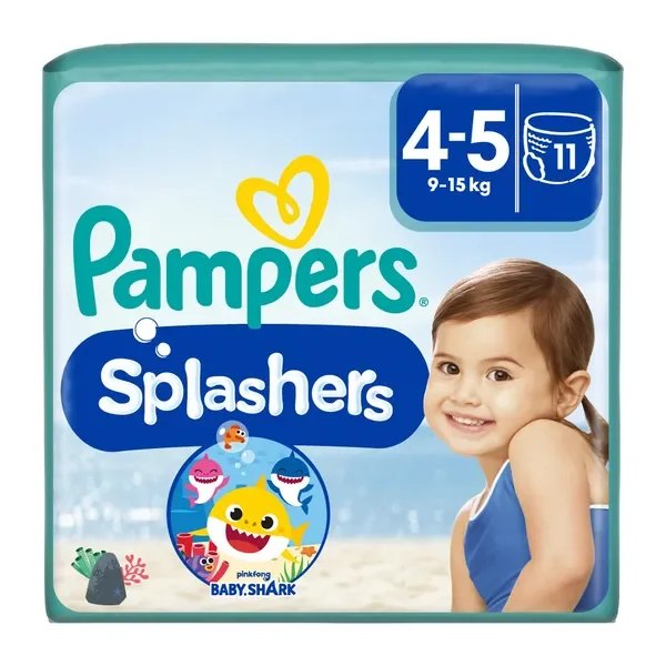 Pampers Splashers Baby Shark 4 pieluchomajtki do pływania 9-15kg 11szt - Pampers
