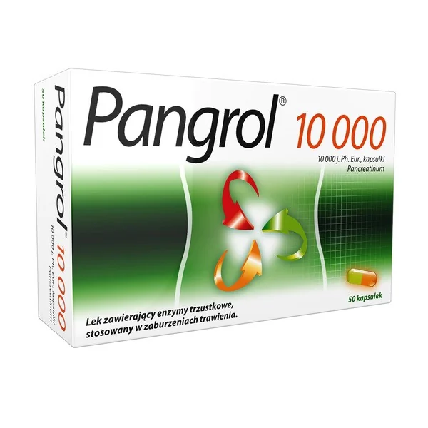 Pankreatyna 10000 j. 50 kapsułek [Pangrol] - Pangrol