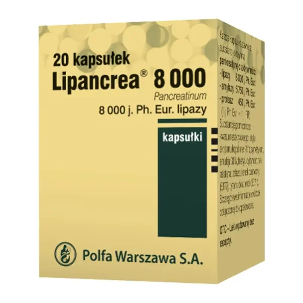 Pankreatyna 8000 j. lipazy 20 kapsułek [Lipancrea] - Lipancrea